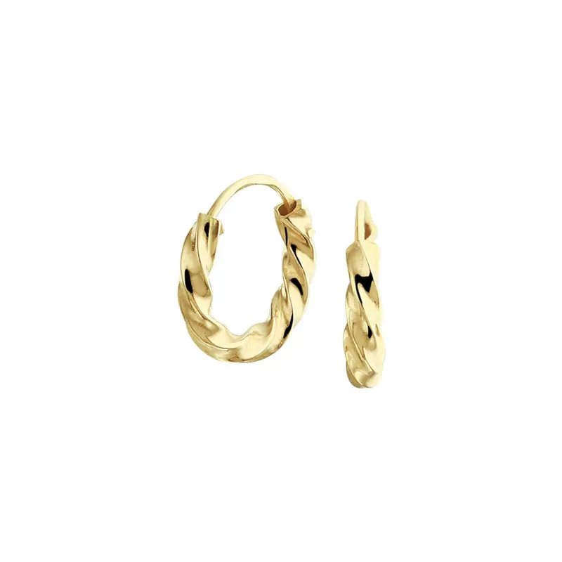 Oorbellen gedraaide buis 14K geelgoud – 4020279