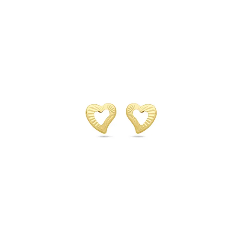Oorbellen hart 4,5 mm 14K geelgoud