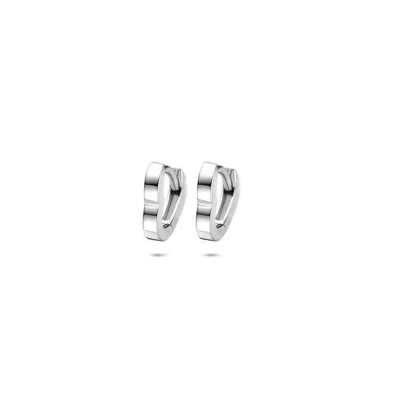 Oorbellen hartje 10 mm zilver