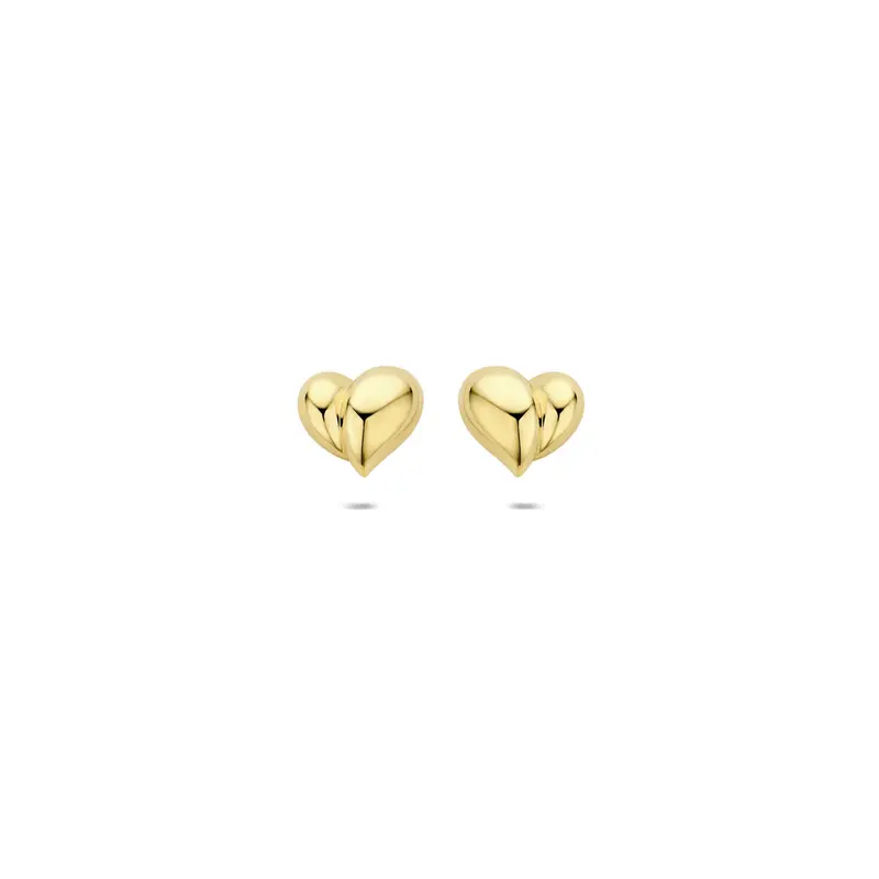 Oorbellen hartje 6 mm 14K geelgoud