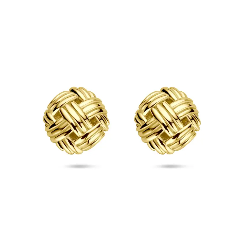 Oorbellen knoop 12 mm 14K geelgoud