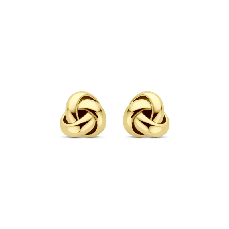 Oorbellen knoop 5 mm 14K geelgoud