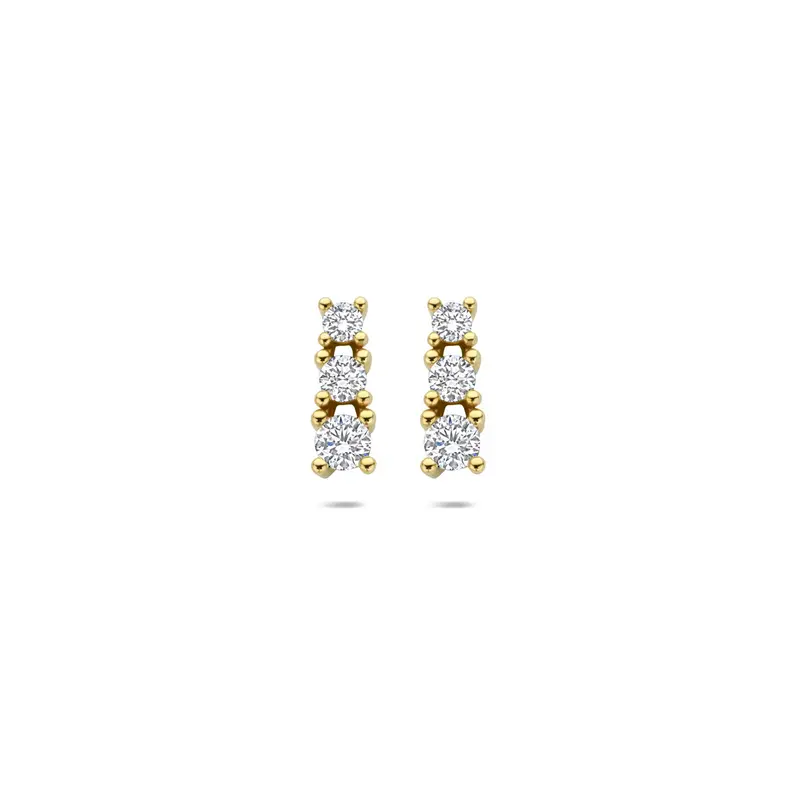 Oorbellen lab grown diamant 0.50ct (2x 0.25ct) f vs 10,5 mm 14K geelgoud