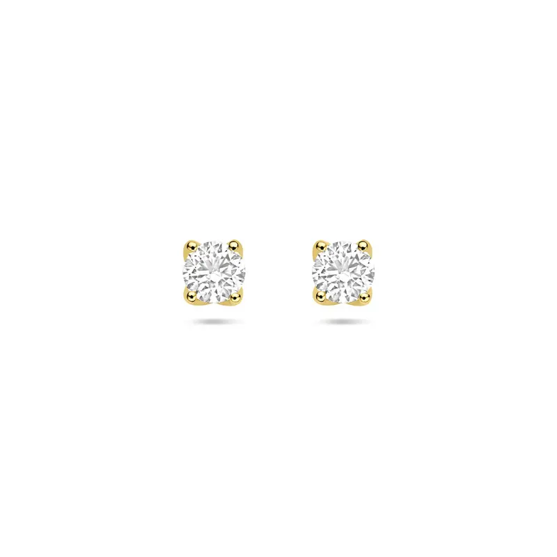 Oorbellen lab grown diamant 1.0ct (2x 0.50ct) h si 5,5 mm 14K geelgoud