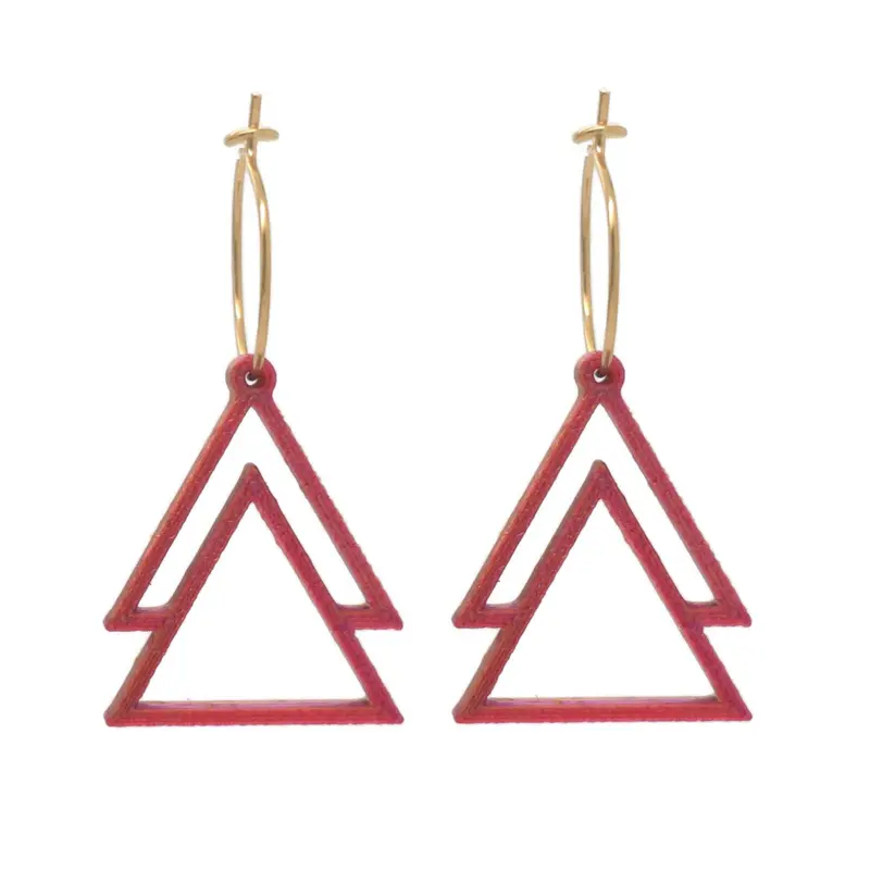 Oorbellen paars/goud model 6