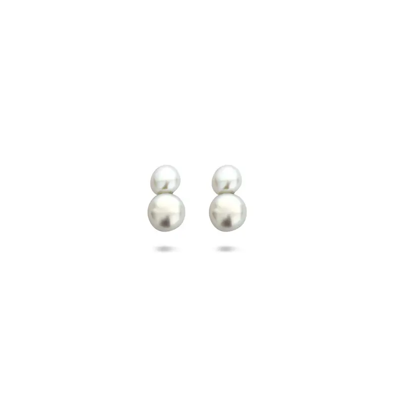 Oorbellen parel 7 mm zilver
