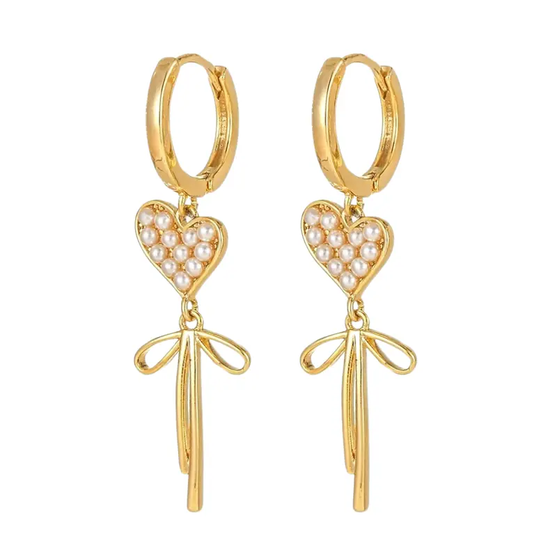 Oorbellen pearl heart