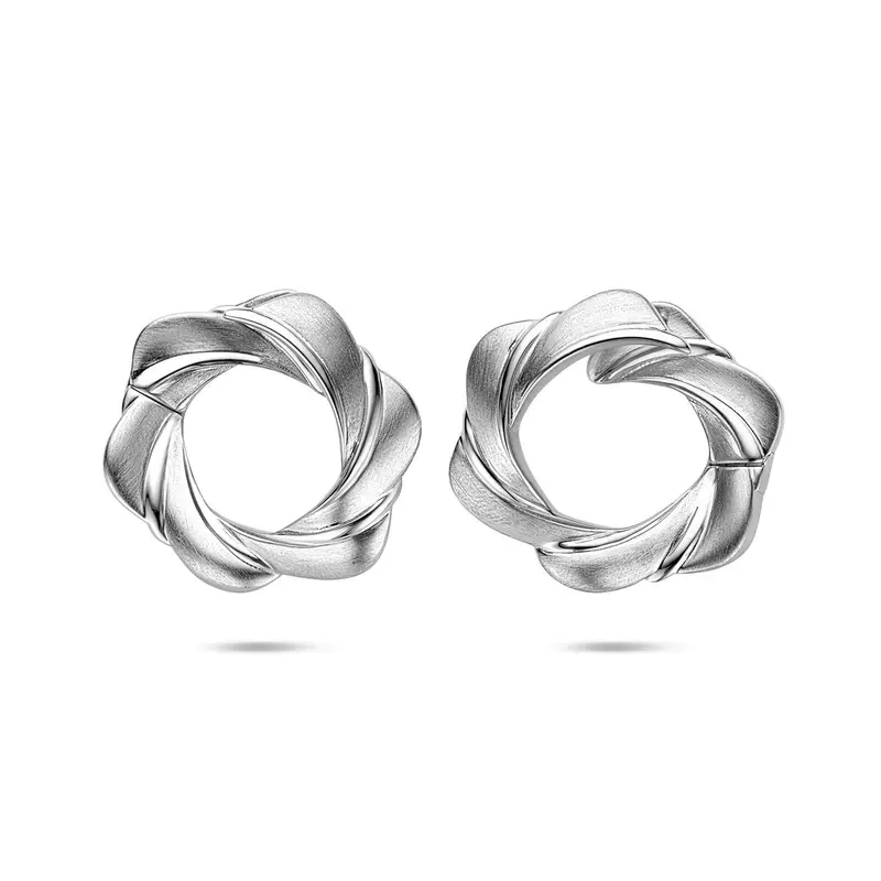 Oorbellen poli/mat 23,5 mm zilver