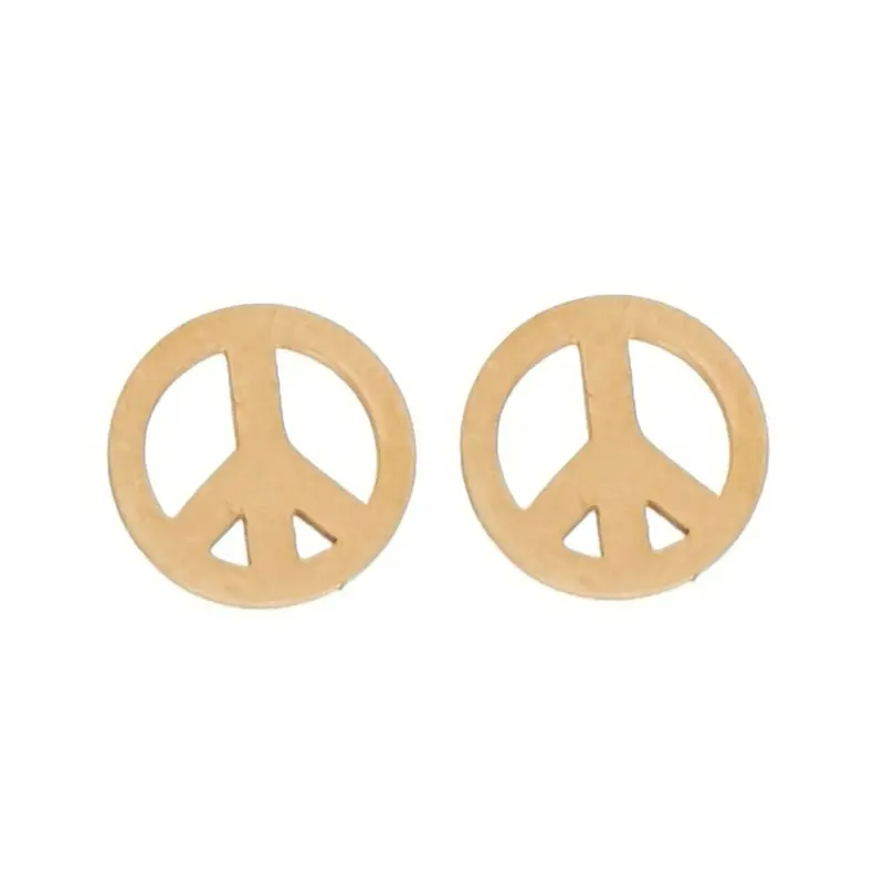 Oorbellen RVS - Peace rose goud