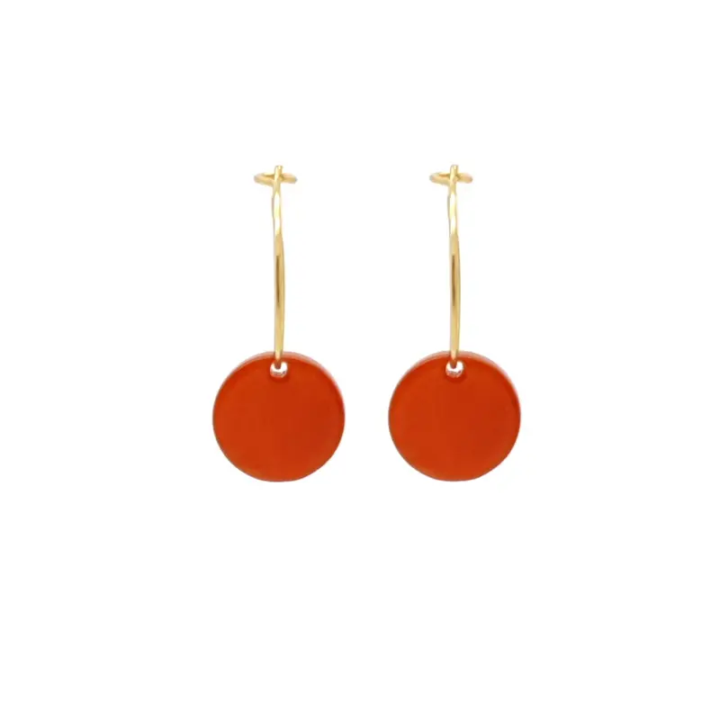 Oorbellen RVS - Rond oranje goud