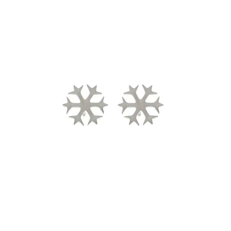 Oorbellen RVS - Sneeuwvlok zilver
