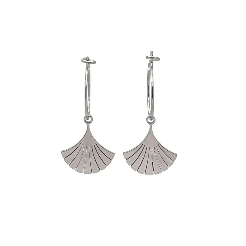 Oorbellen RVS - Waaier zilver
