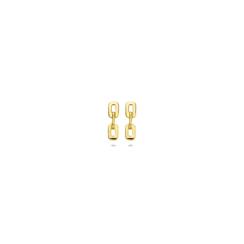 Oorbellen schakel 7 mm 14K geelgoud