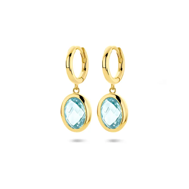 Oorbellen sky blue topaas 26 mm 1 micron zilver verguld