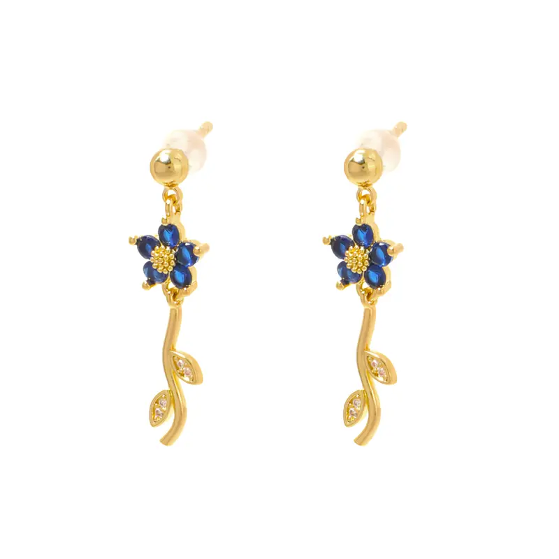 Oorbellen sweet flower blauw
