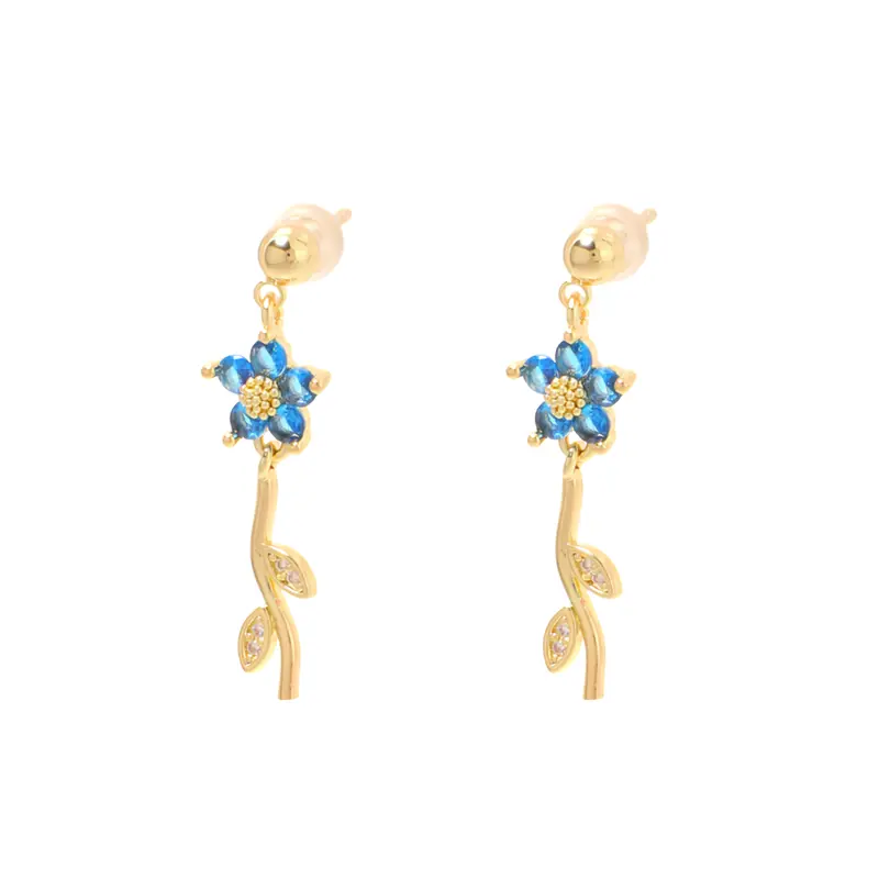 Oorbellen sweet flower lichtblauw