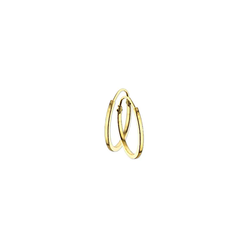 Oorbellen vierkante buis 14K geelgoud 10 mm – 4020704