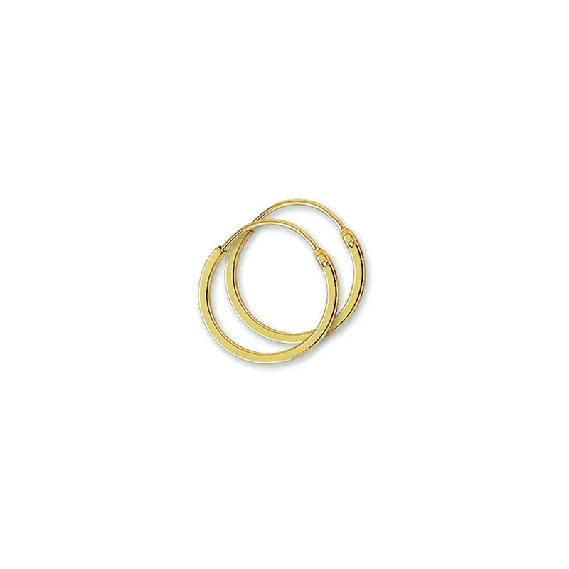 Oorbellen vierkante buis 14K geelgoud 14 mm – 4020706