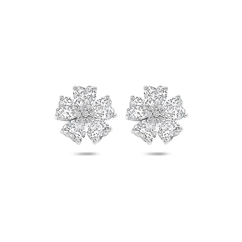 Oorbellen zirkonia 10.5 mm zilver