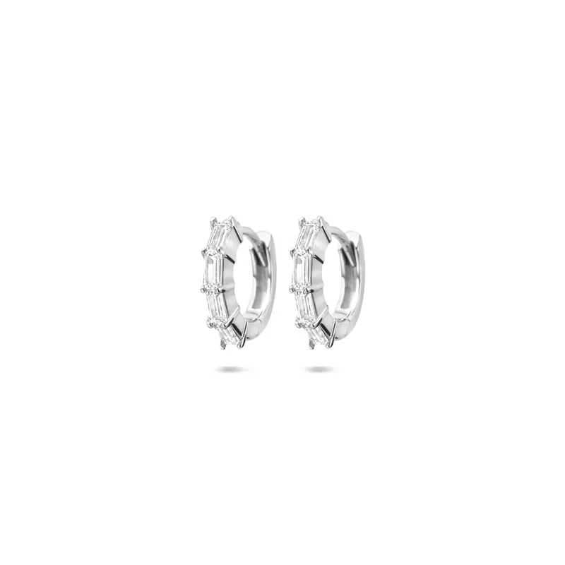 Oorbellen zirkonia 11.5 mm zilver