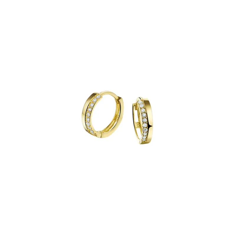 Oorbellen zirkonia 12 mm 14K geelgoud – 4018315