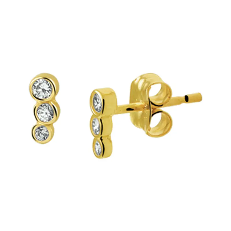 Oorbellen zirkonia 14K geelgoud 2,5 mm – 4019073