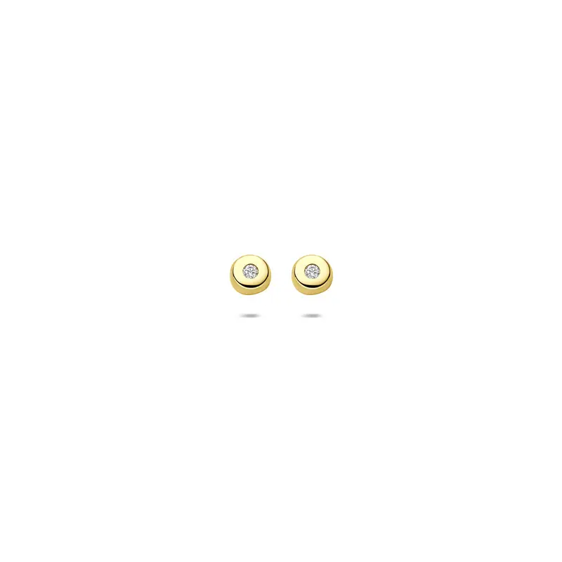 Oorbellen zirkonia 3,5 mm 9K geelgoud