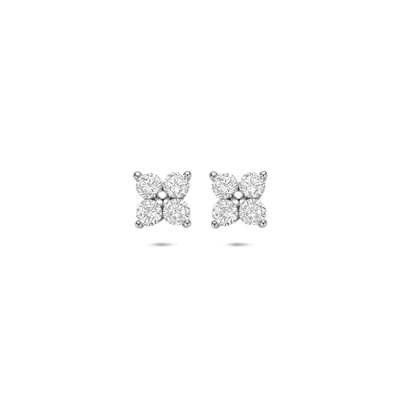 Oorbellen zirkonia 6,5 mm zilver