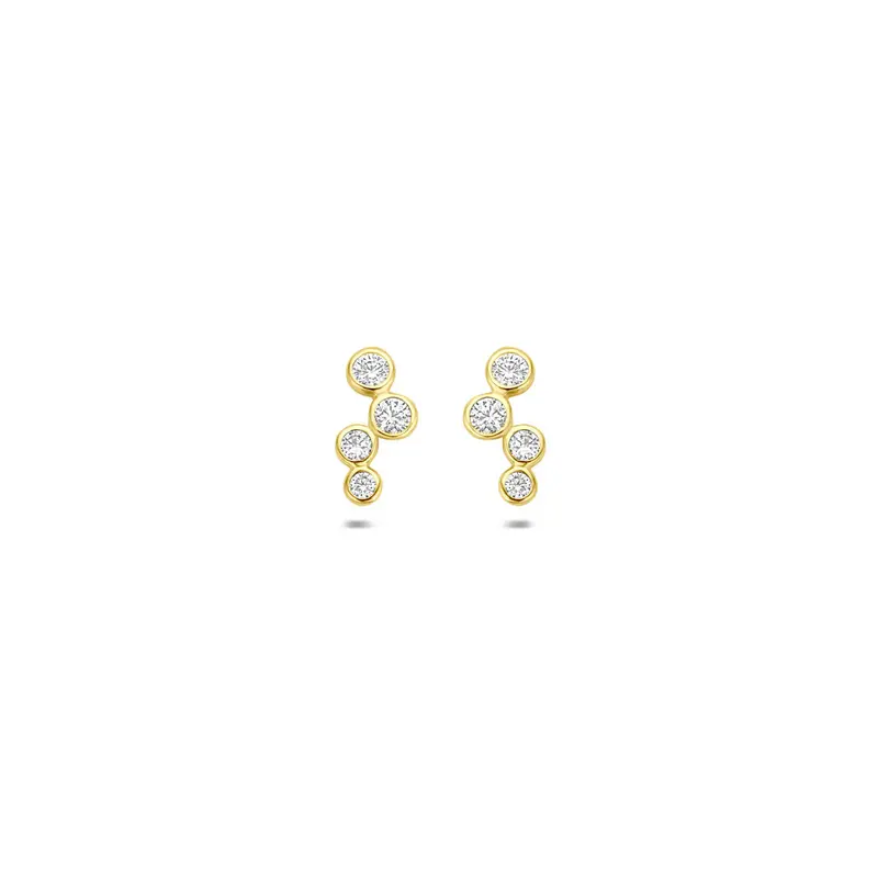 Oorbellen zirkonia 9,5 mm 9K geelgoud