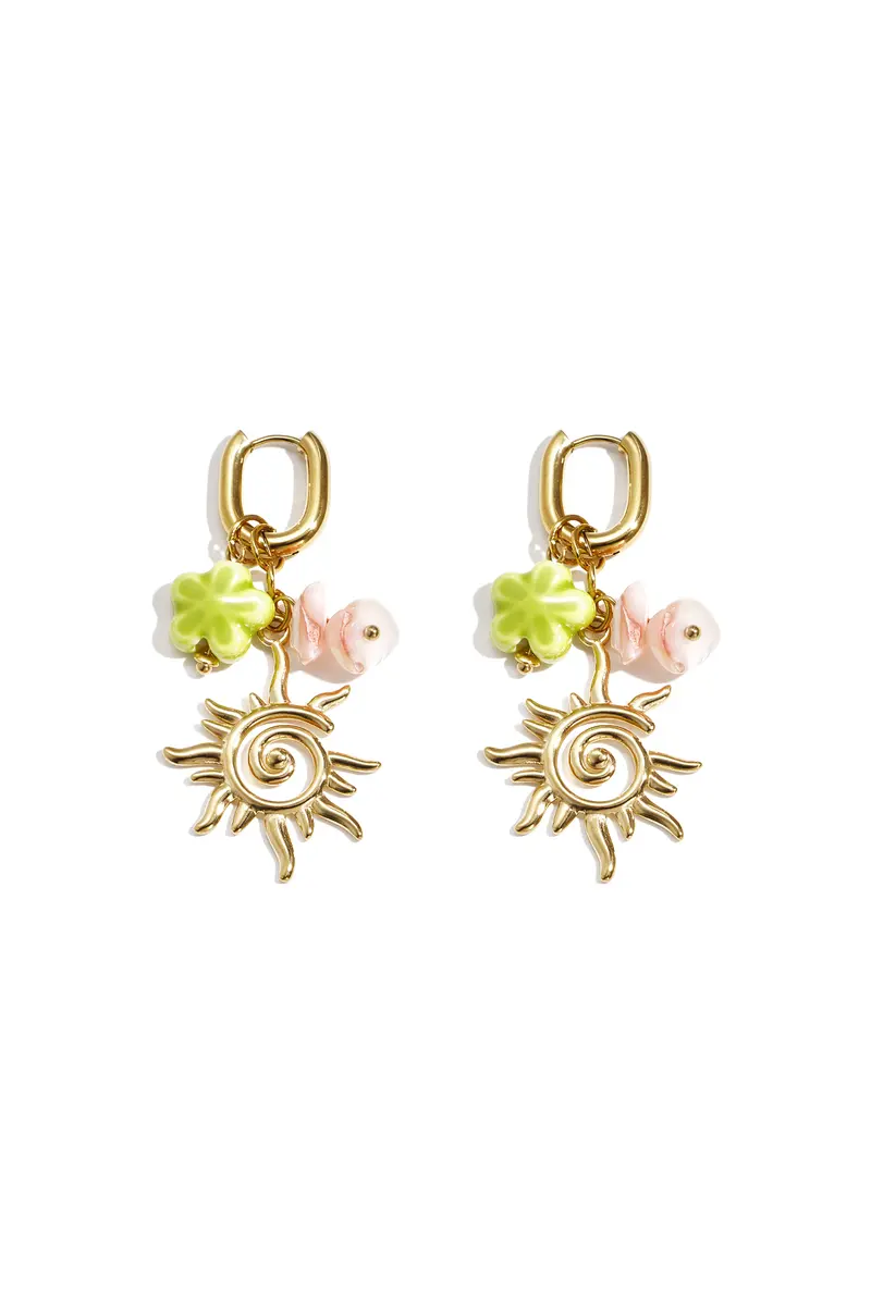 Oorbellen | Zon en kralen charms
