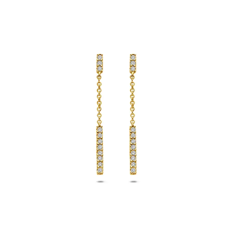 Oorhangers diamant 14K geelgoud 0.11ct (2x 0.055ct) h si 26 mm – 4036231