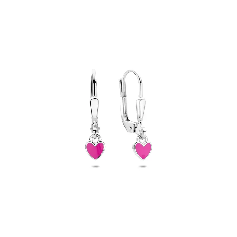 Oorhangers emaille hartje brisur haak zilver gerhodineerd 18,5 mm – 1343658
