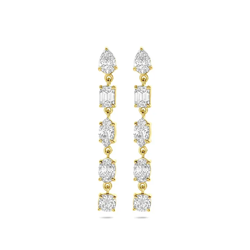 oorhangers lab grown diamant 2.00ct (2x 1.00ct) h si 30 mm 14K geelgoud