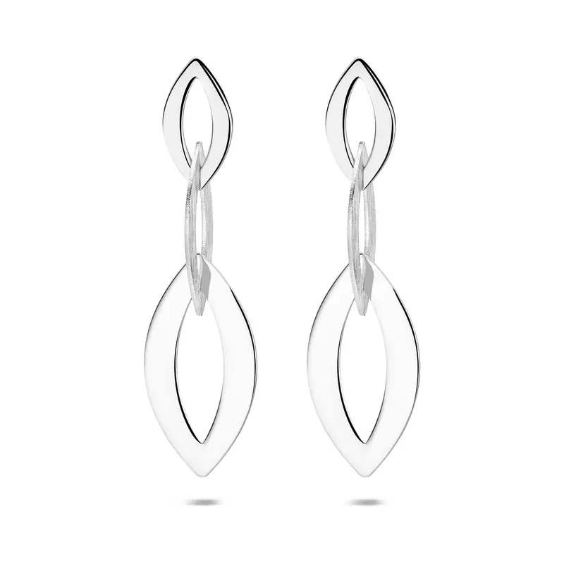 Oorhangers schakel zilver gerhodineerd 44 mm