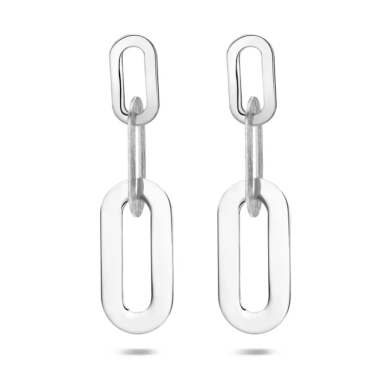 Oorhangers schakel zilver gerhodineerd 45 mm
