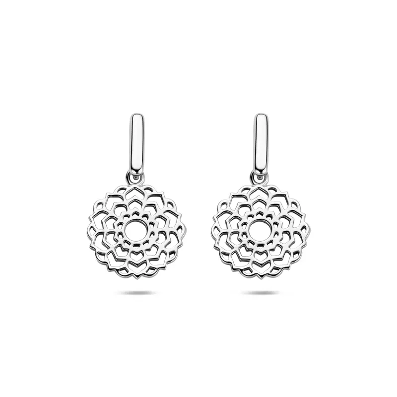 Oorhangers zilver gerhodineerd 21 mm