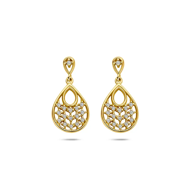 Oorhangers zirkonia 19 mm 1 micron zilver verguld
