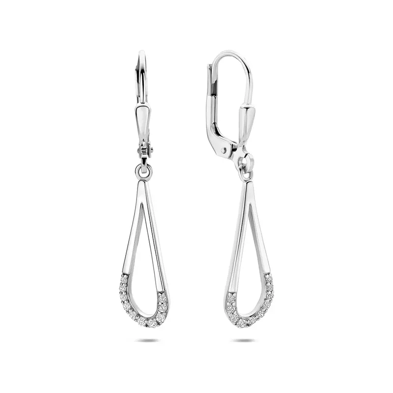 Oorhangers zirkonia brisur haak zilver gerhodineerd 34 mm – 1343654