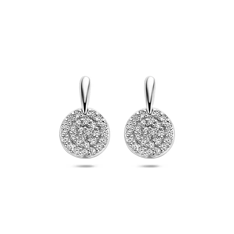 Oorhangers zirkonia zilver gerhodineerd 17,5 mm