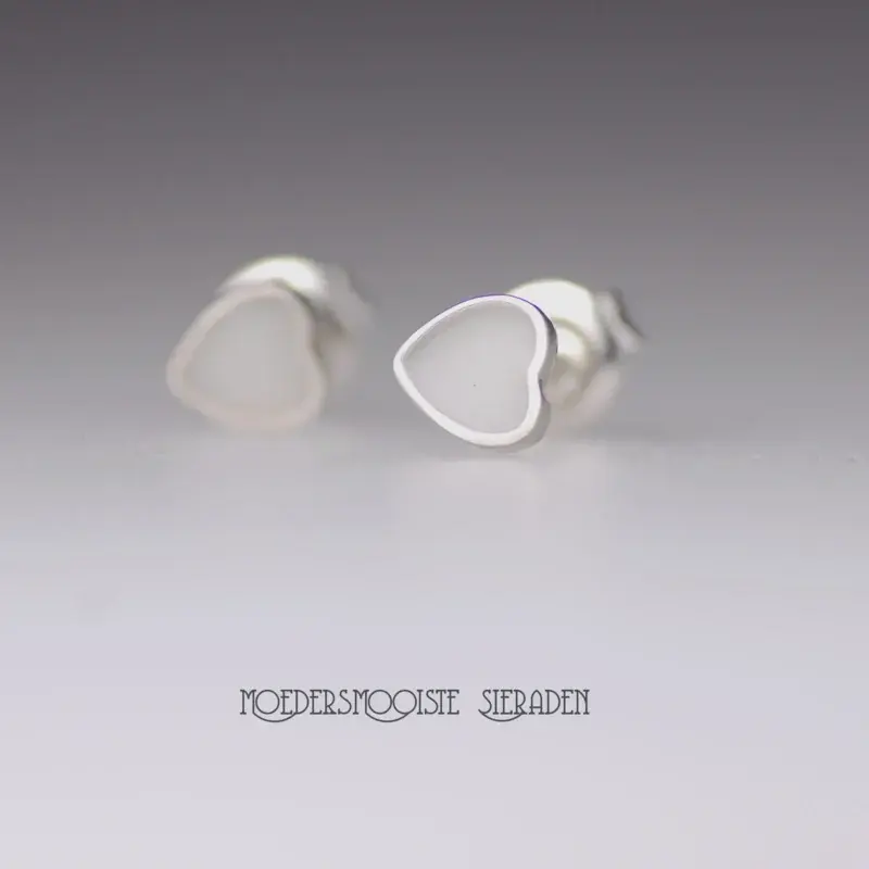 Oorknopjes Hart Zilver