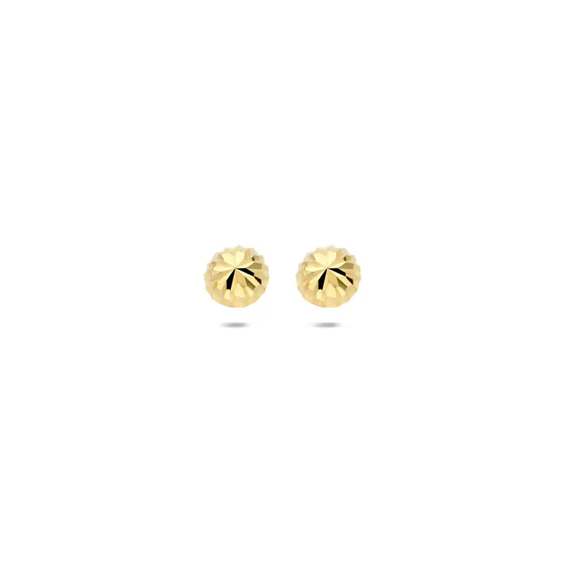 Oorknoppen gediamanteerd 9K geelgoud 5 mm