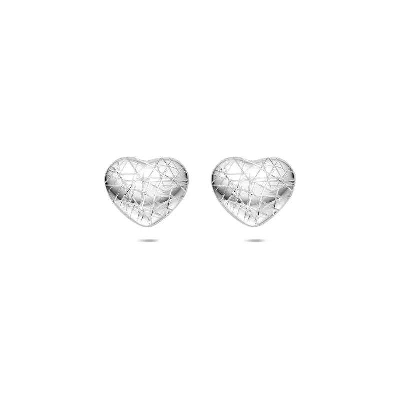 Oorknoppen gescratcht zilver gerhodineerd 7,5 mm
