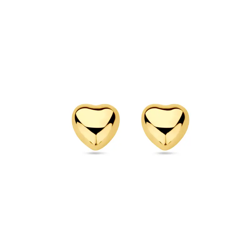oorknoppen hart 14K geelgoud
