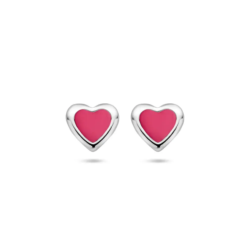 oorknoppen hart zilver gerhodineerd