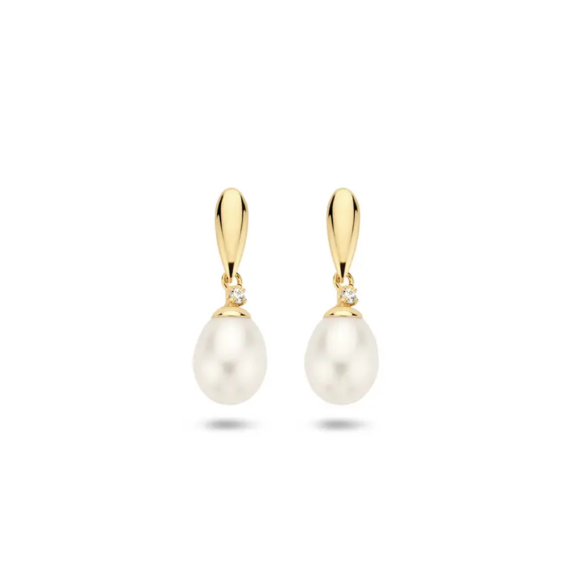 Oorknoppen hart zirkonia 7 mm 14K geelgoud – 8000475