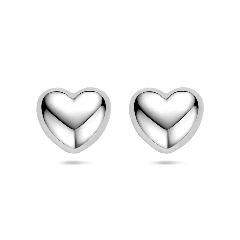 Oorknoppen hartje 13 mm gerhodineerd zilver – 1341612