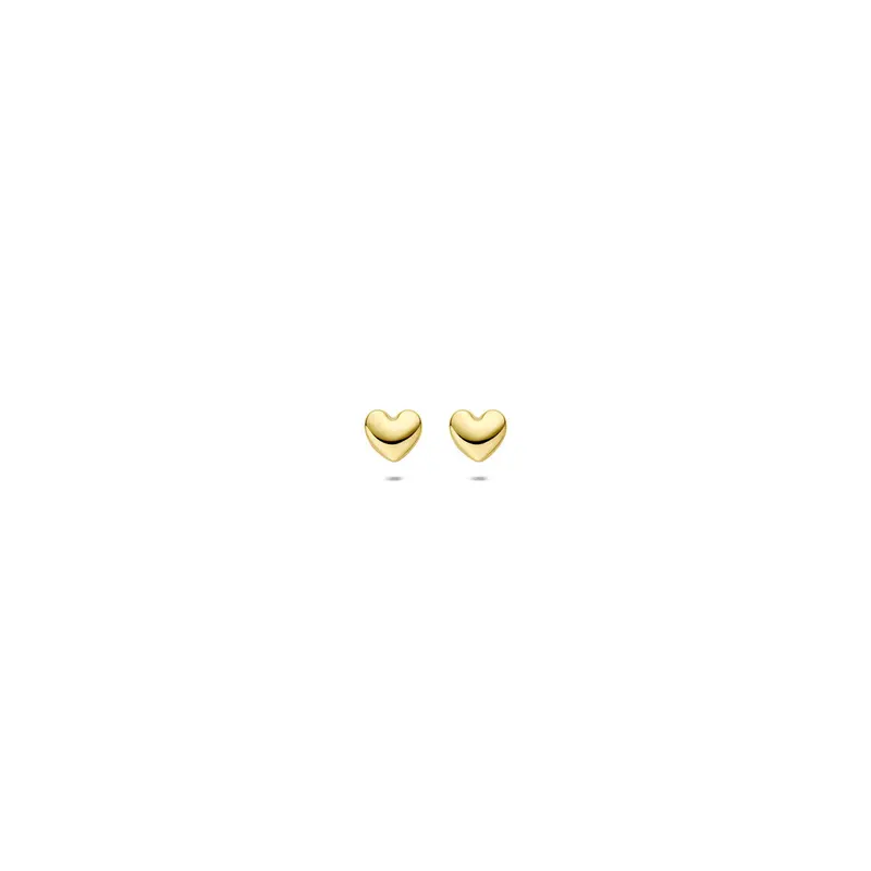 Oorknoppen hartje 14K geelgoud 3 mm
