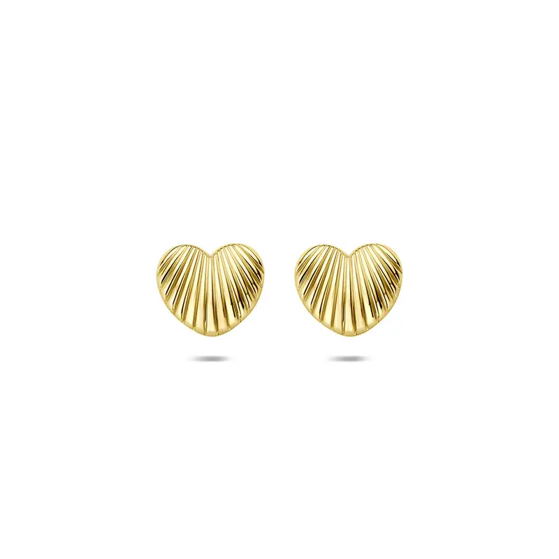 Oorknoppen hartje 14K geelgoud 7 mm
