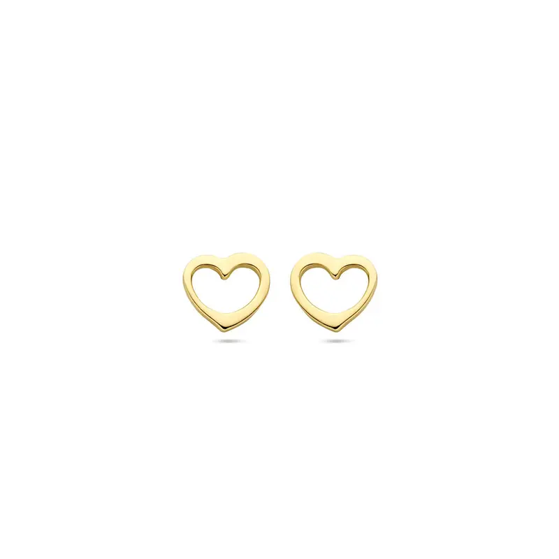 oorknoppen hartje 5 mm 14K geelgoud