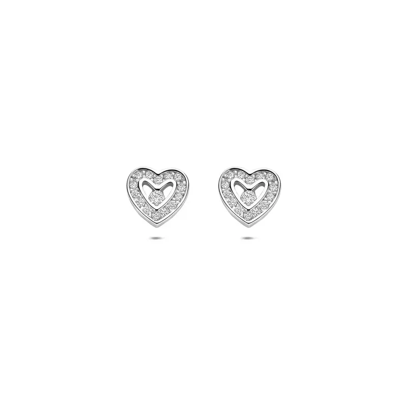 Oorknoppen hartjes zirkonia 6,5 mm gerhodineerd zilver – 1341358
